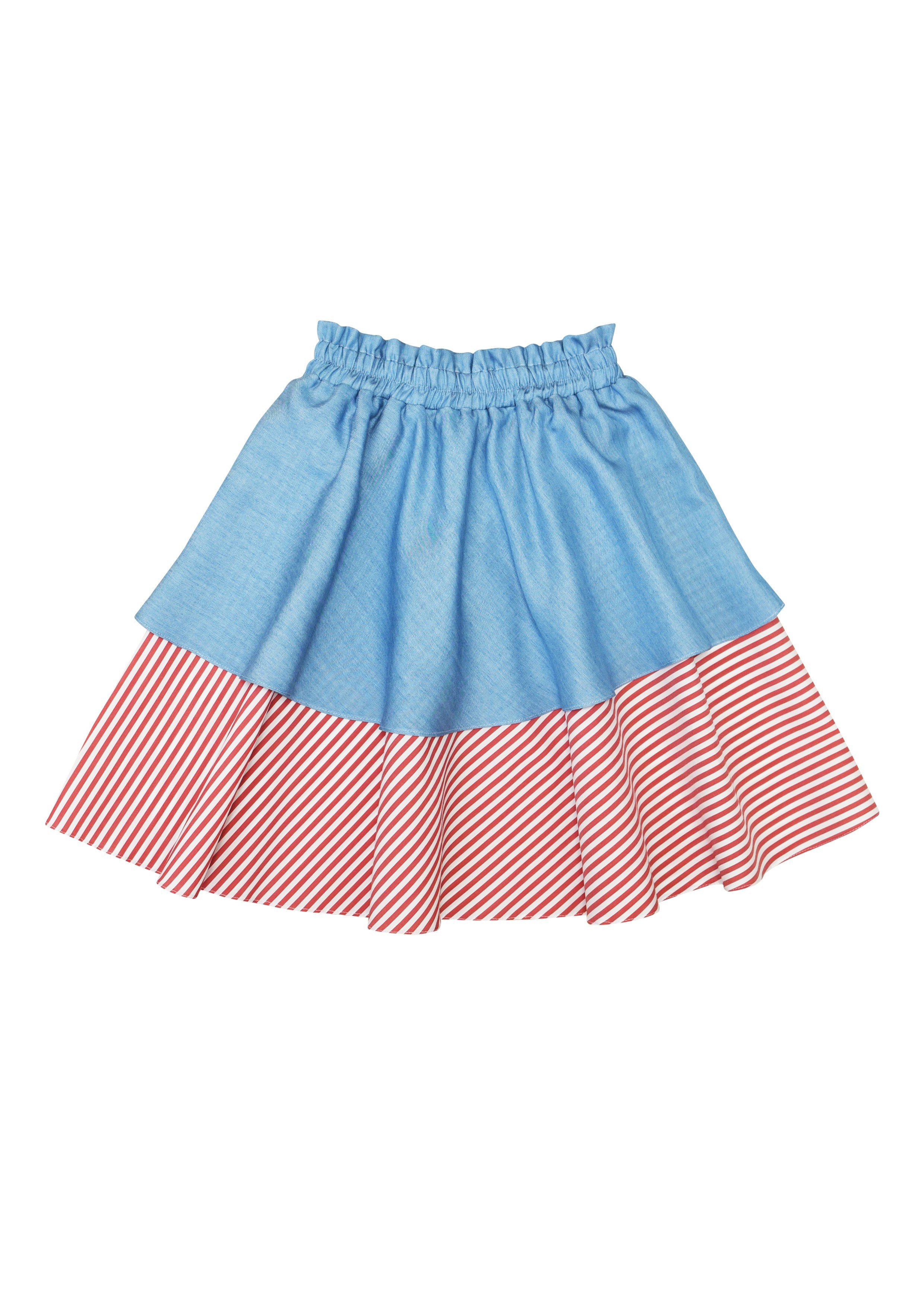 Skirt with denim ruffle | HEBE