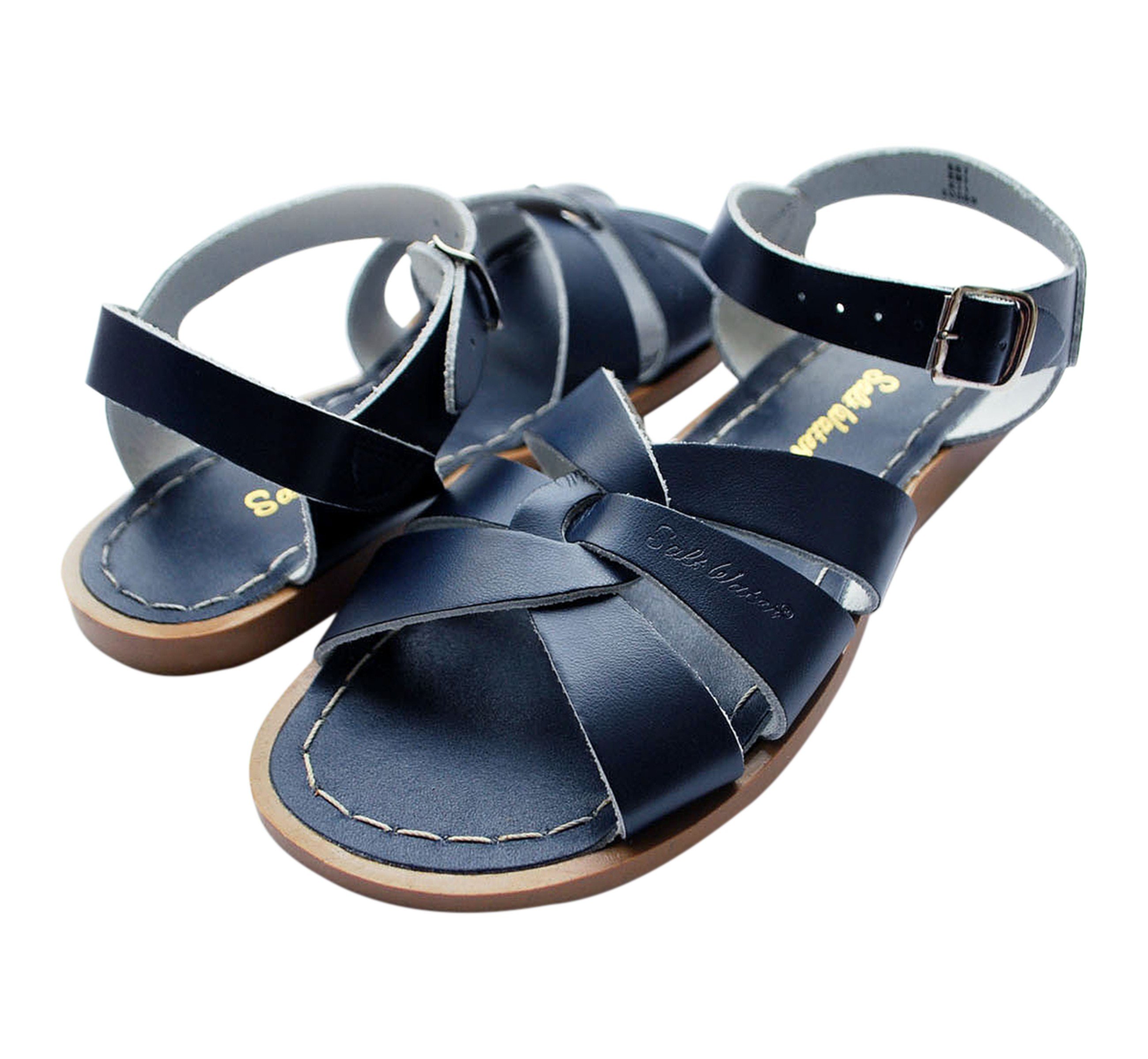 Navy saltwater sandals on sale