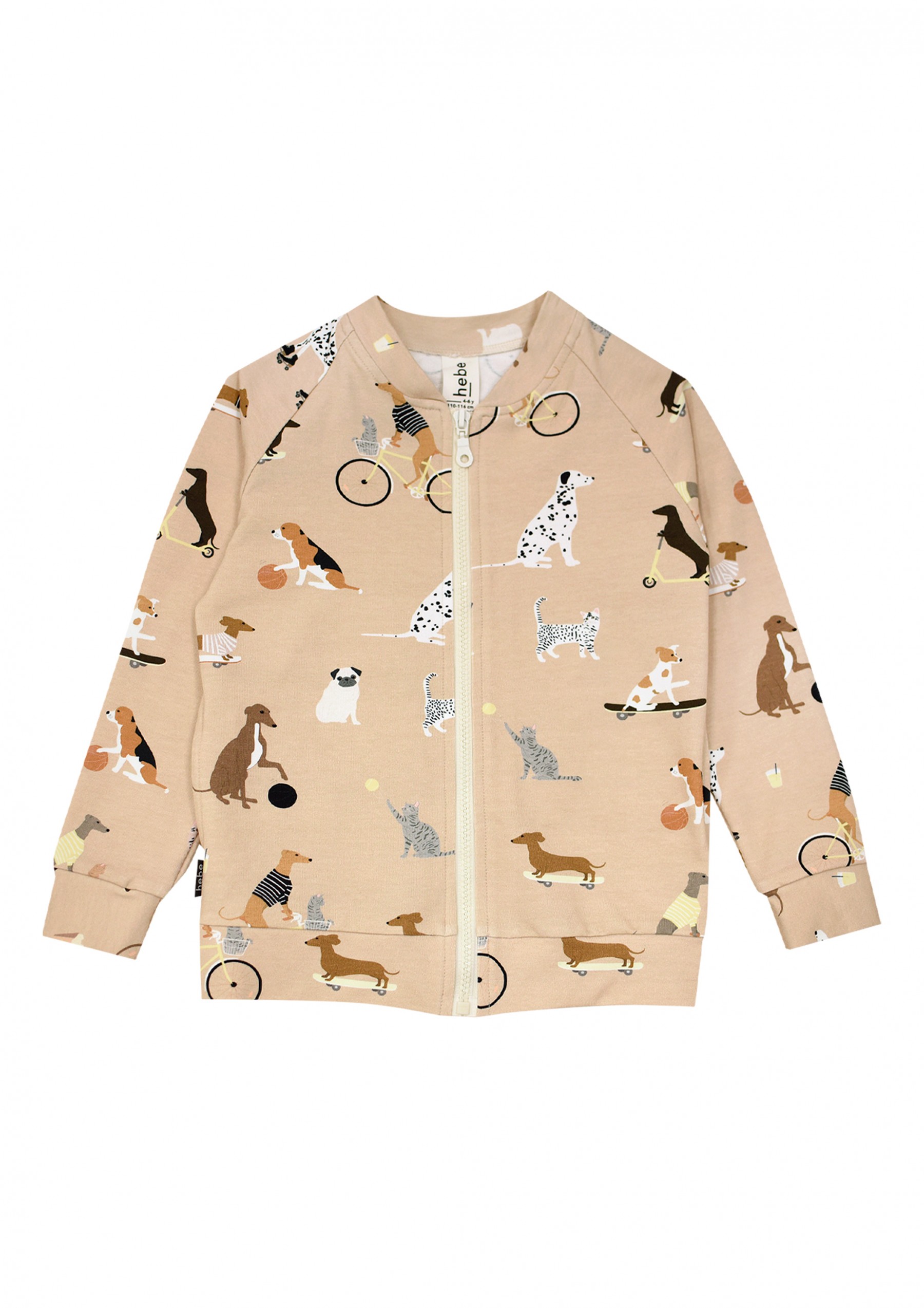 Jacket light brown with bike print | HEBE