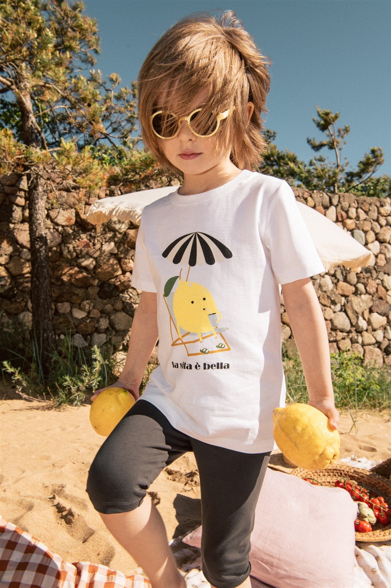 hebe little girls Top white ''La vita é bella | HEBE