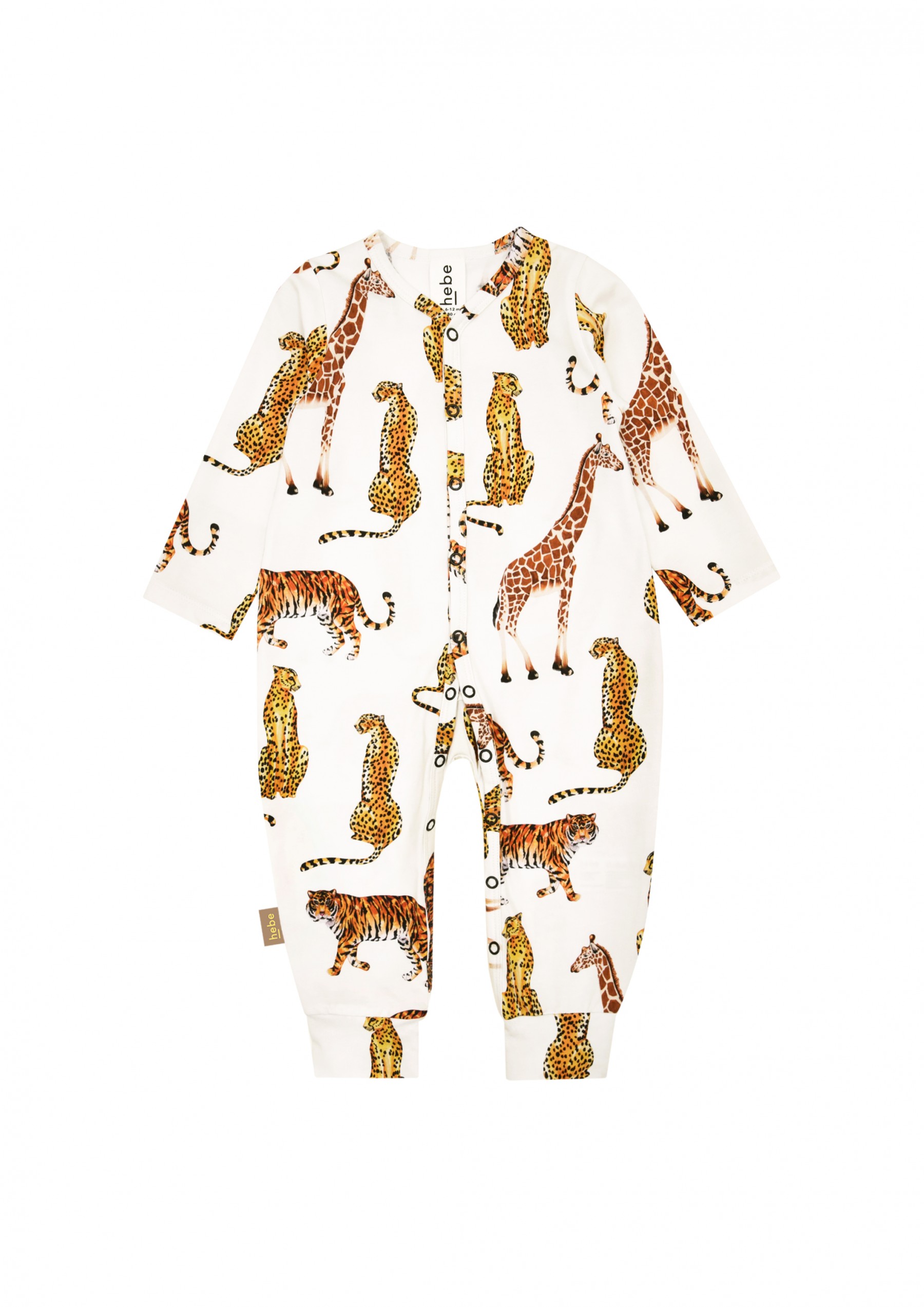 Romper beige with wild animals print | HEBE
