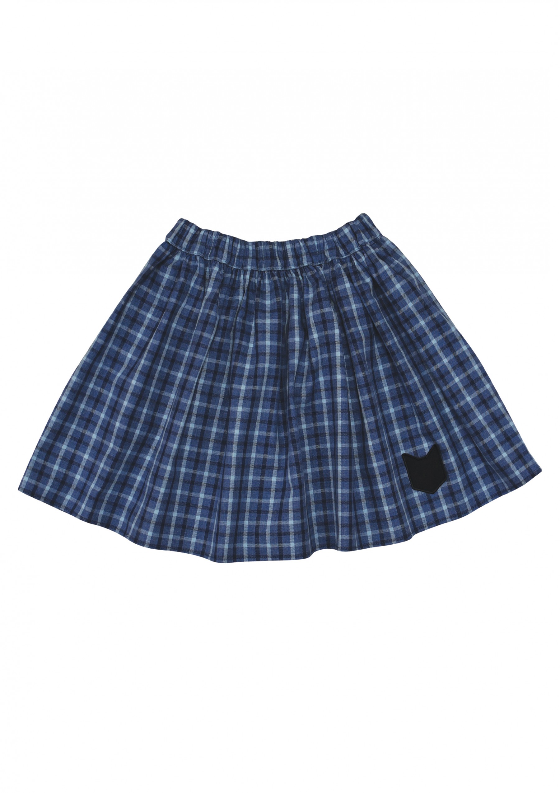 Light blue outlet check skirt